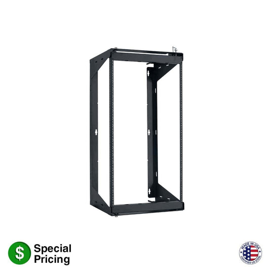 Lowell SR Series 20U Swing Gate Wall Rack For Telecom Rooms | 12"D