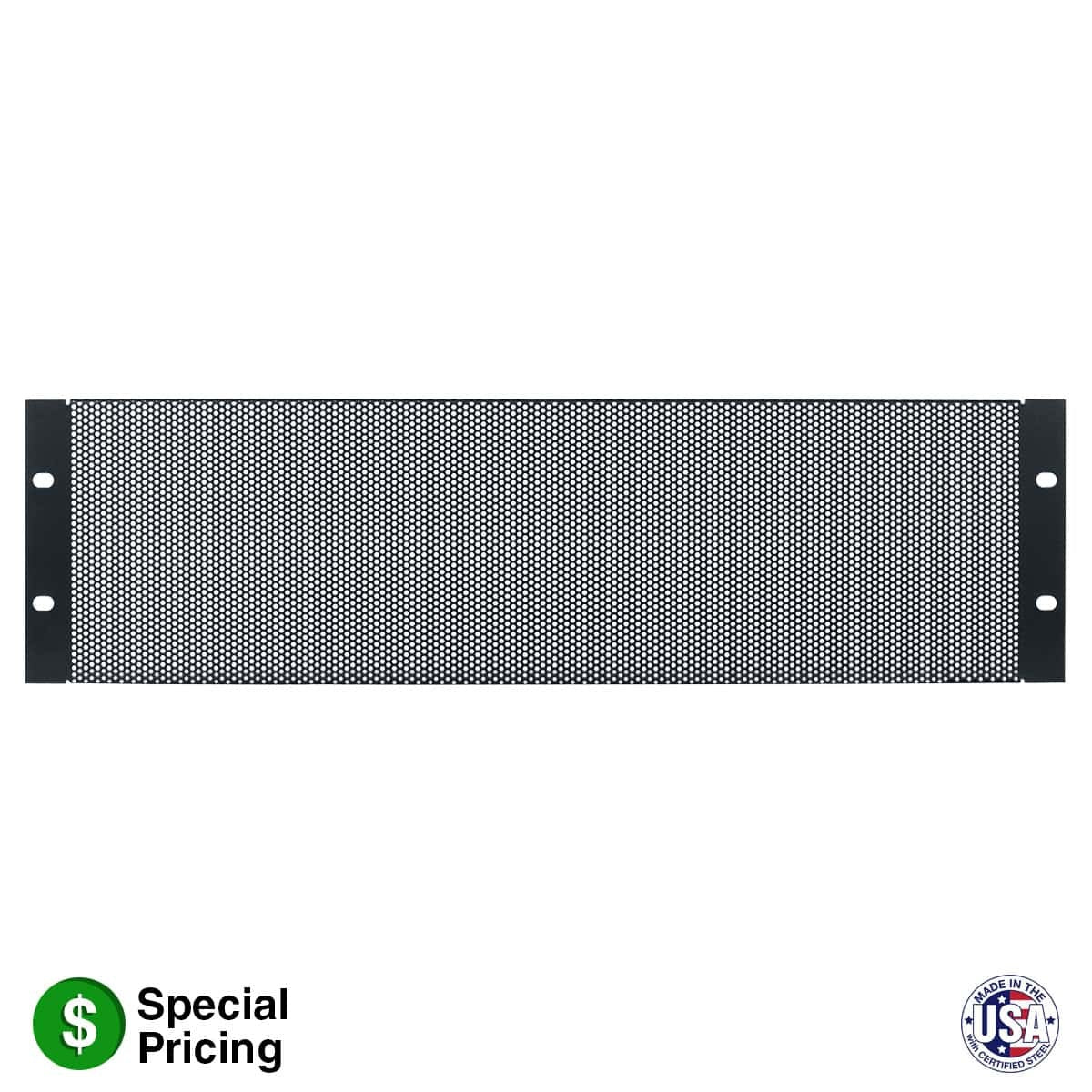 Lowell SVP Steel Vent Panel With 35% Open Area For Racks | 3U | Single