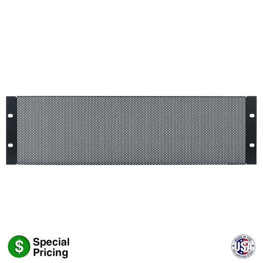 Lowell SVP Steel Vent Panel With 35% Open Area For Racks | 3U | Single