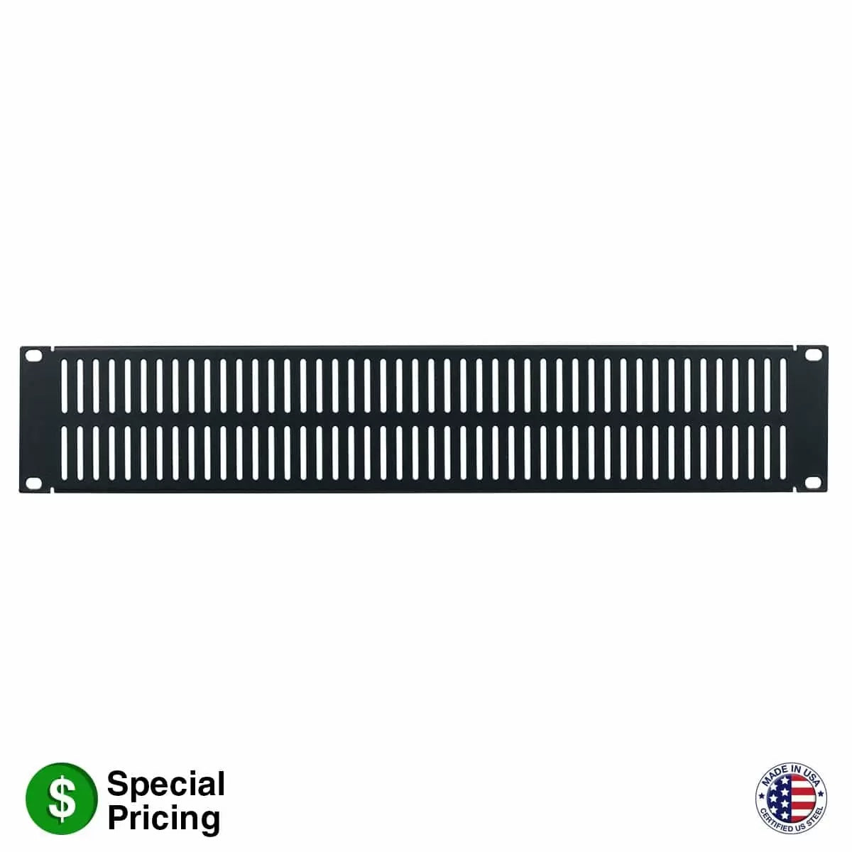 Lowell SVSP Steel Vent Panel with Slots For Rack Cooling | 2U | Single