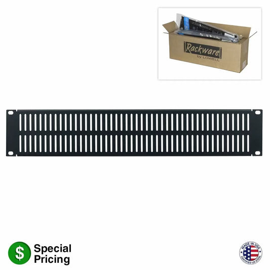 Lowell SVSP Steel Vent Panel with Slots For Rack Cooling | 2U | 24-Pack
