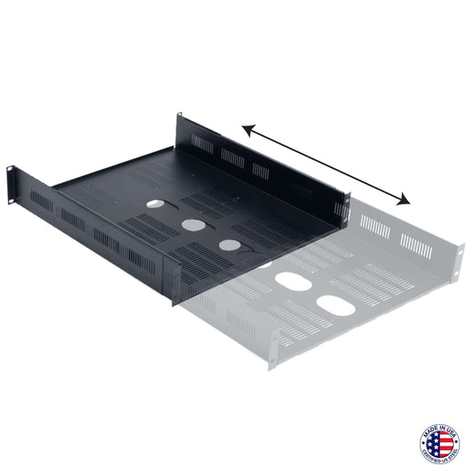 Lowell VDS-2-2032 2U Adjustable Depth Rack Shelf With Rear Rails
