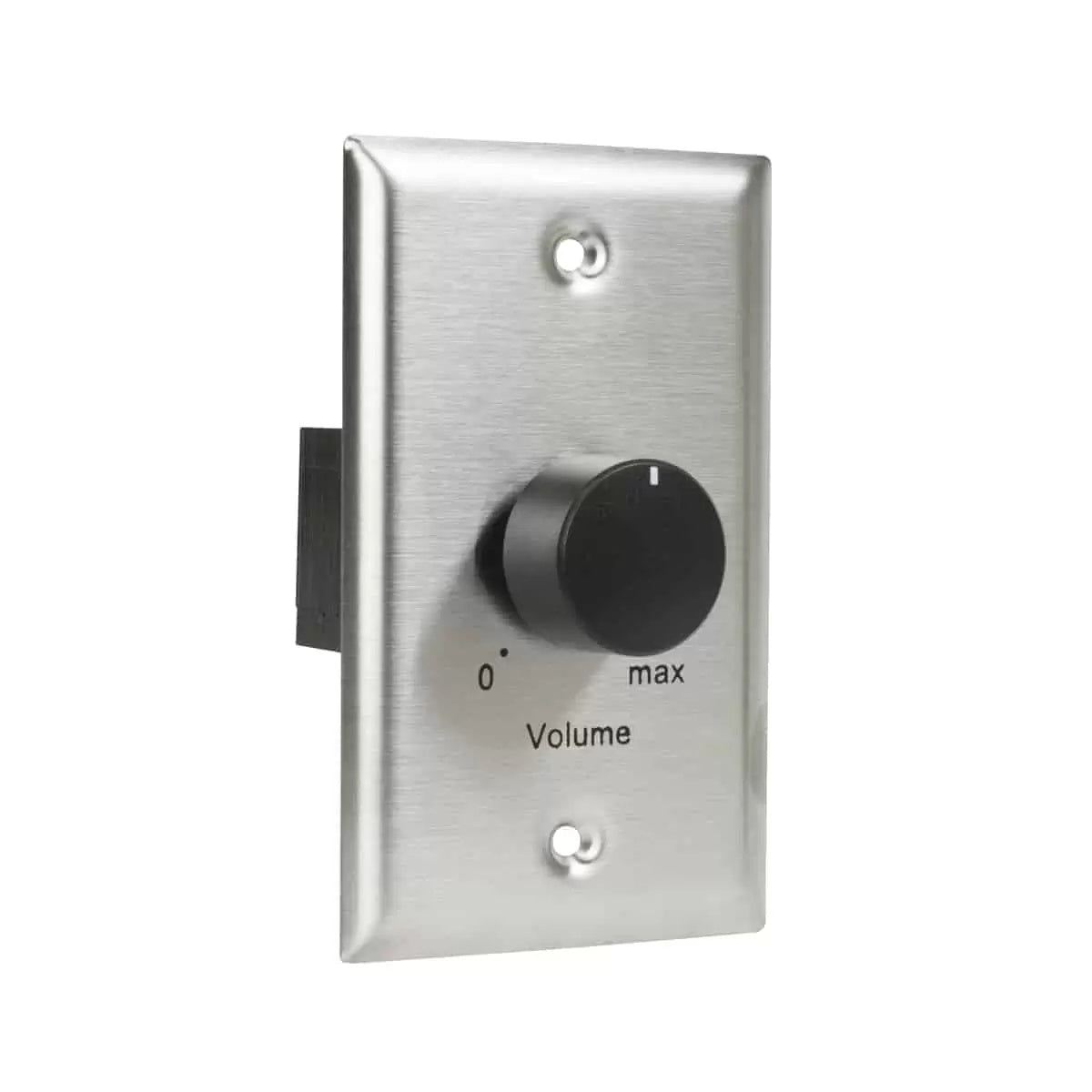 Lowell 100W Mono Volume Control With Precision Steps And Standard Wall Plate | Stainless Steel