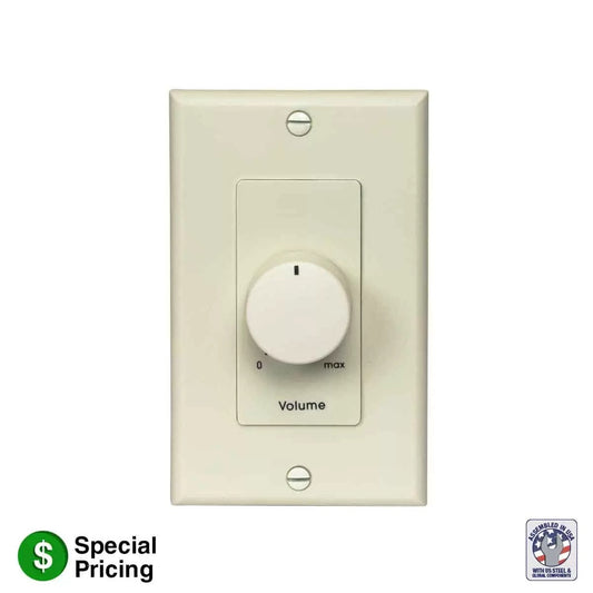 Lowell 100W Mono Volume Control With Decorator Wall Plate | Without Bypass | Almond