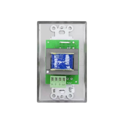 Lowell 100W Mono Volume Control With Decorator Wall Plate | Without Bypass | Stainless Steel & White