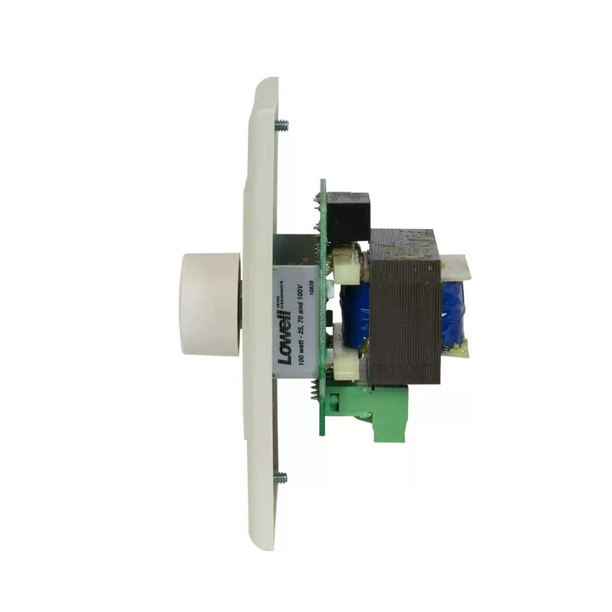 Lowell 100W Mono Volume Control With Decorator Wall Plate | With Bypass | Almond