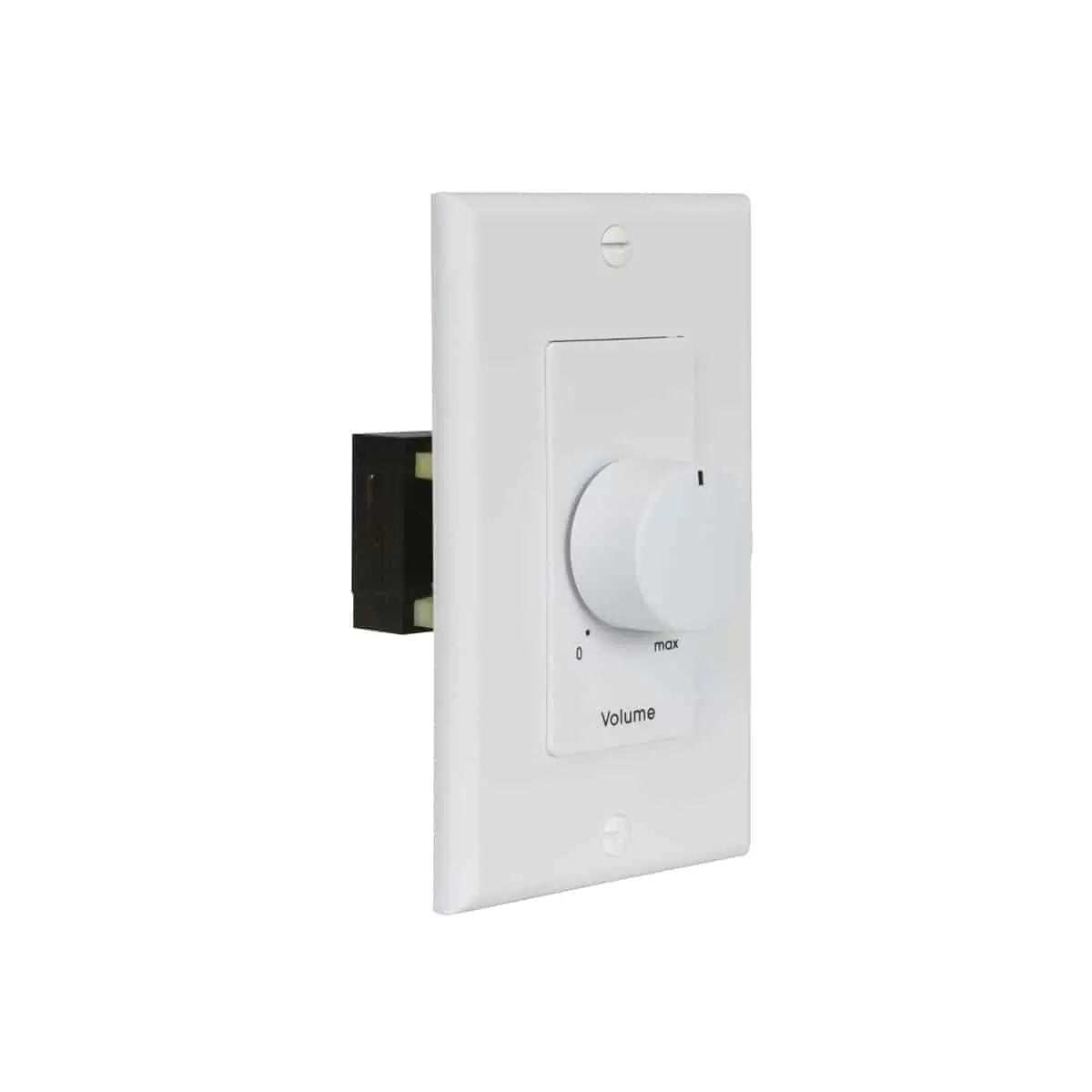 Lowell 100W Mono Volume Control With Decorator Wall Plate | With Bypass | White