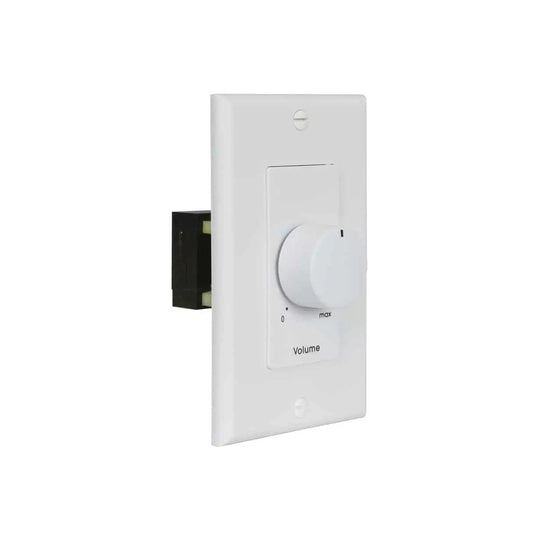 Lowell 100W Mono Volume Control With Decorator Wall Plate | With Bypass | White