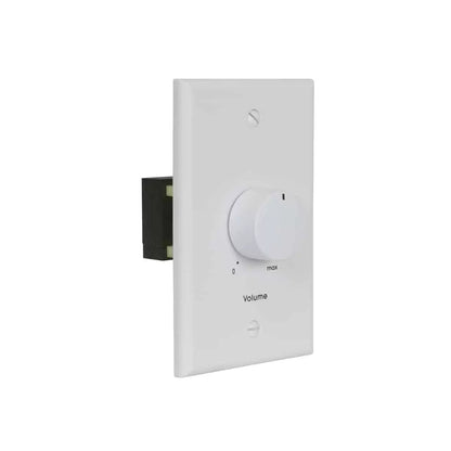 Lowell 100W Mono Volume Control With Standard Wall Plate | With Bypass | White