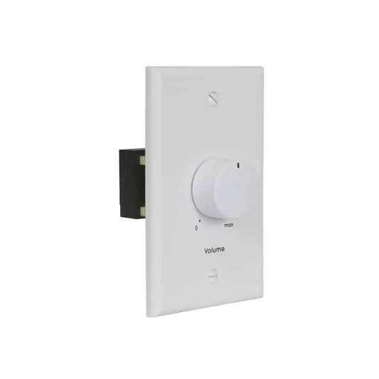 Lowell 100W Mono Volume Control With Standard Wall Plate | With Bypass | White