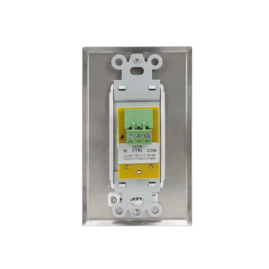 Lowell 10k ohm Potentiometer With Standard Wall Plate | Stainless Steel & White