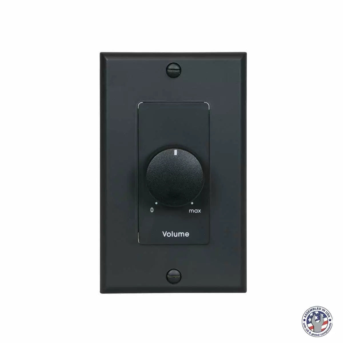Lowell 25W Mono Volume Control With Decorator Wall Plate | Black