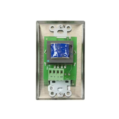 Lowell 25W Mono Volume Control With Decorator Wall Plate | Stainless Steel & Black