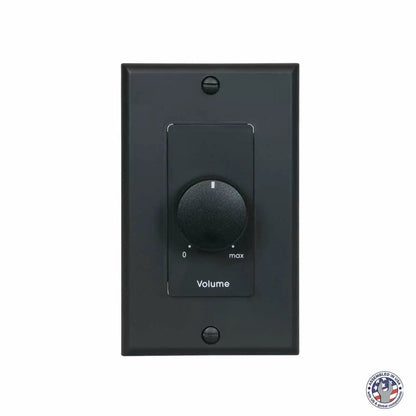 Lowell 50W Mono Volume Control With Decorator Wall Plate | Black | Black