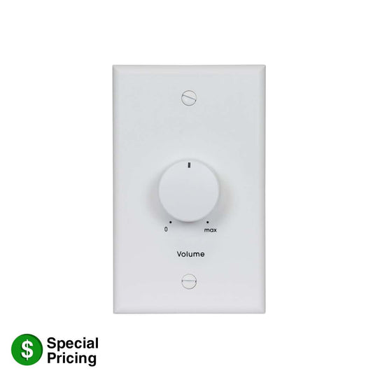 Lowell 50W Mono Volume Control With Standard Wall Plate | White | White