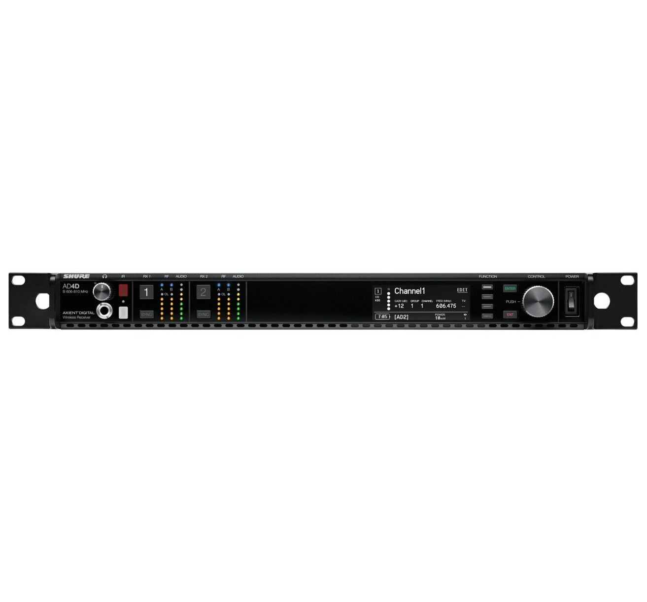 Shure AD4D 2-Channel Axient Digital Wireless Receiver | Frequency: A (470-636 MHz)