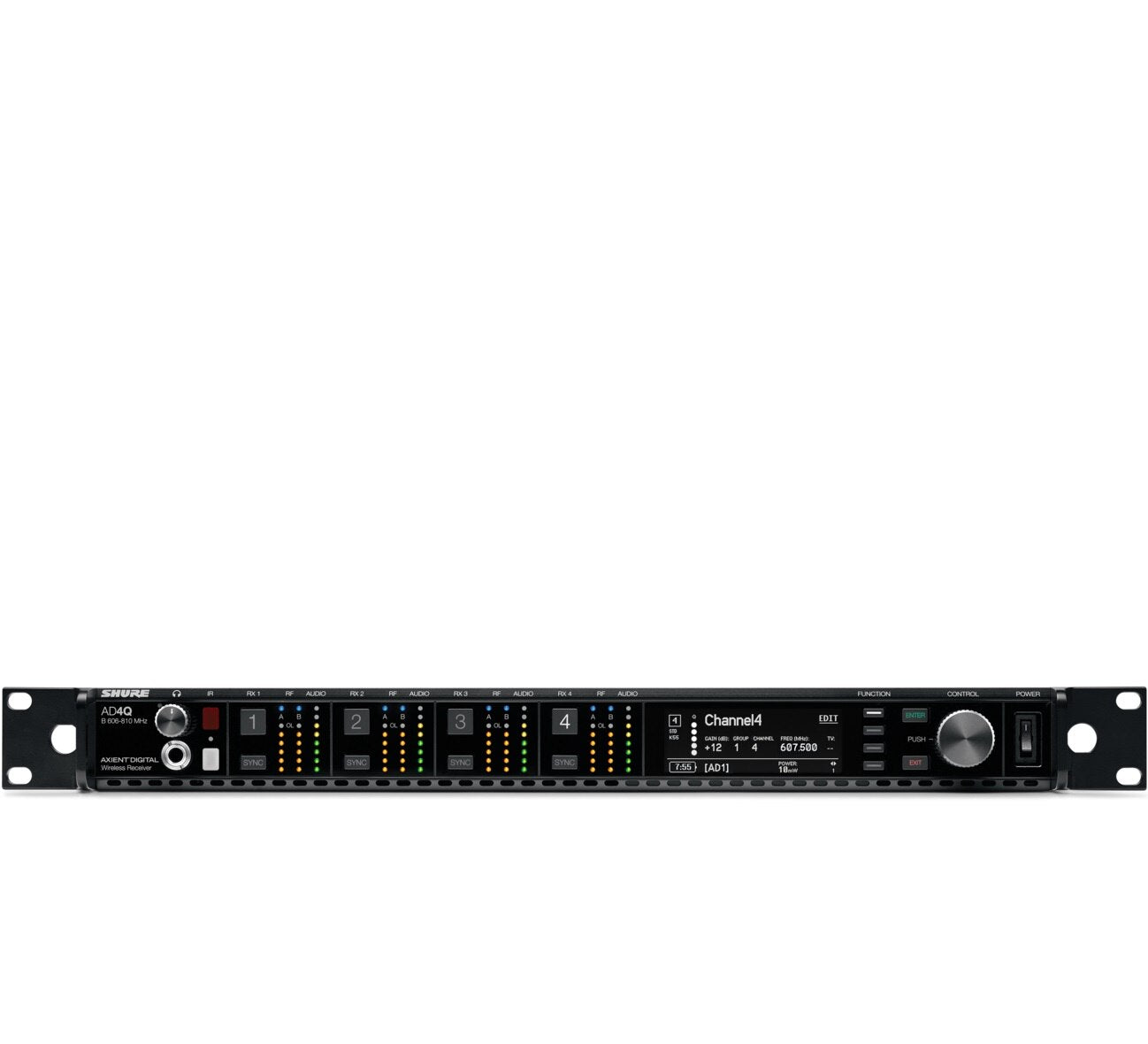 Shure AD4Q 4-Channel Axient Digital Wireless Receiver | Frequency: A (470-636 MHz)