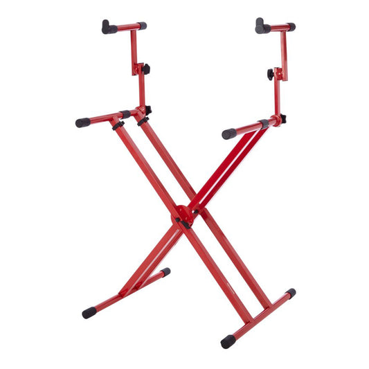 Gator Frameworks GFW-KEY-5100XRED 2 Tier X Style Keyboard Stand, Red