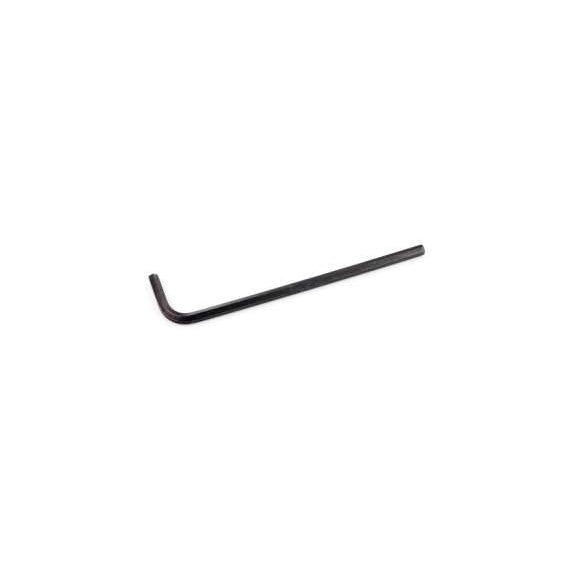 35856 hex wrench for SM Series belt clip set screws, single view showing black L-shaped steel key with long arm and short bent end, Lectrosonics