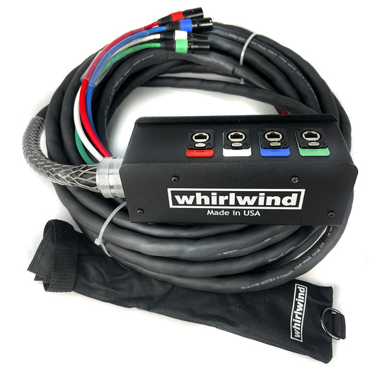 Whirlwind Medusa Drop Box-to-Fan Cat5e Snake | 4-Channel | 250 ft