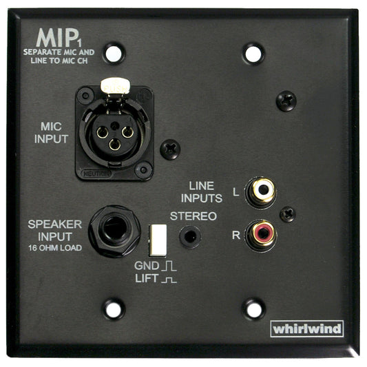Whirlwind MIP1 Media Input Wall Plate