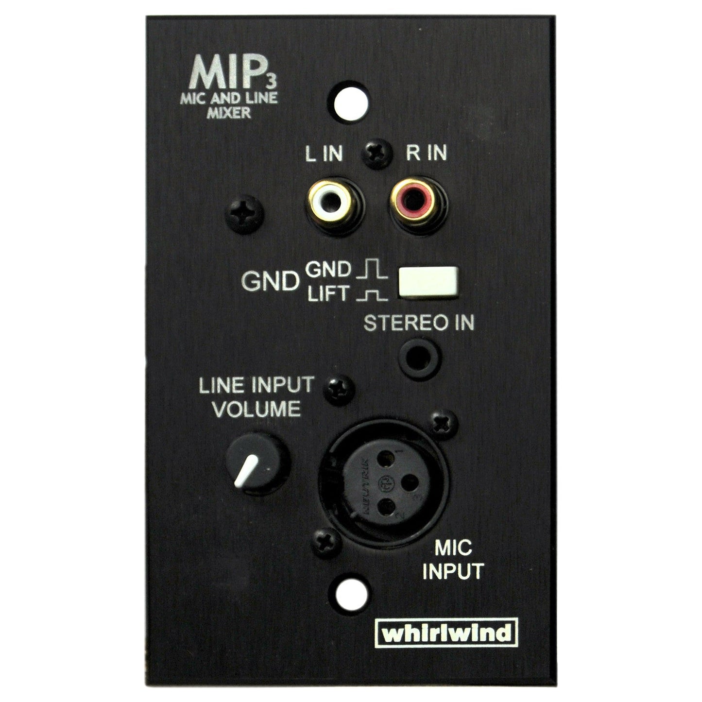 Whirlwind MIP3 Media Input Wall Plate