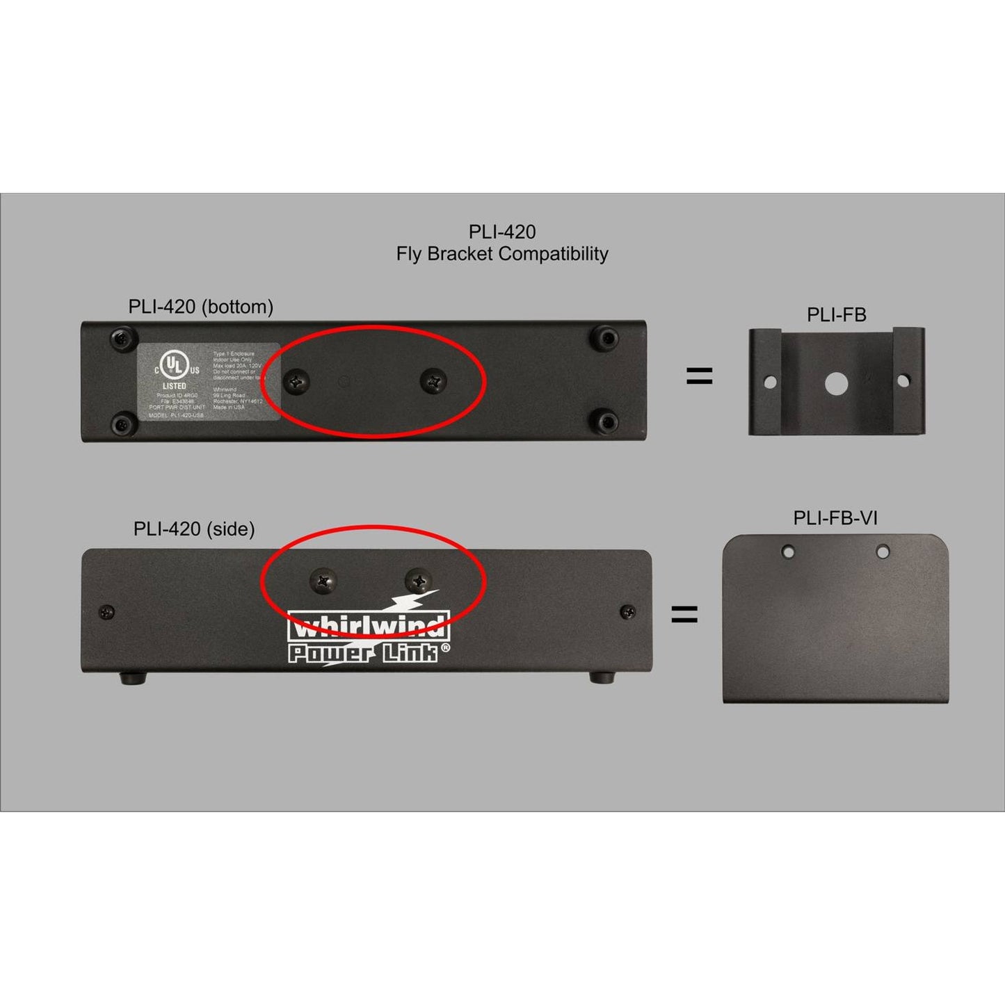 Whirlwind PL1-FB Fly Bracket For PL1 Power Link Stringers