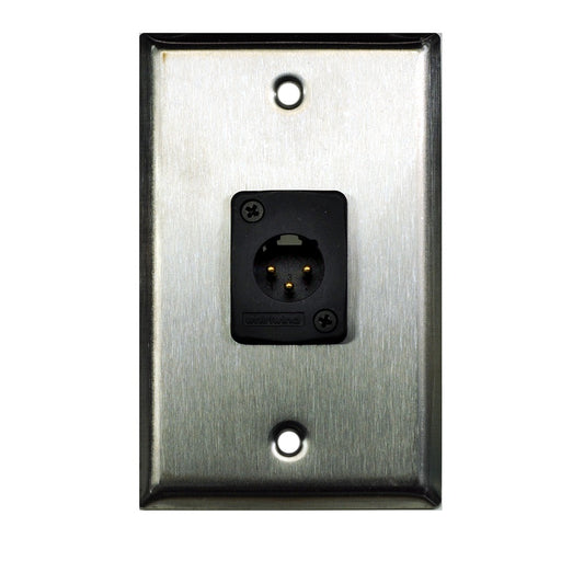 Whirlwind WP1/1MW Single-Gang Wall Plate With Male XLR Punch