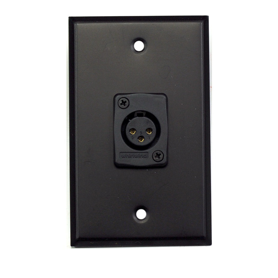 Whirlwind One-Gang Black Wall Plate Punched Connector Plate | 1-Position