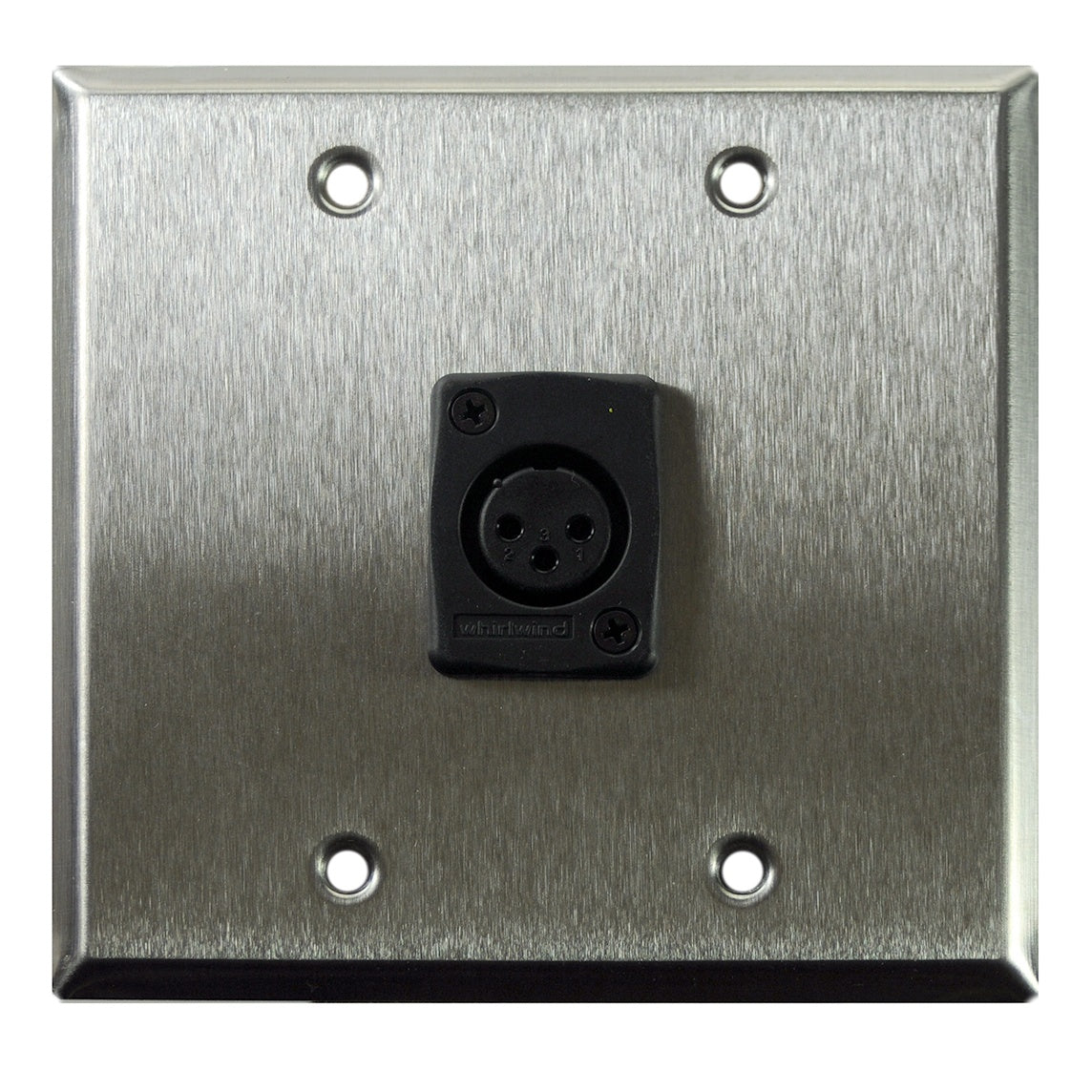 Whirlwind Two-Gang Wall Plate Brushed Stainless Connector Plate | 1-Position | Female Whirlwind XLR