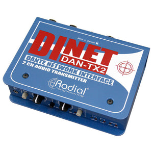 Radial DiNET DAN-TX2 2-channel Dante network transmitter