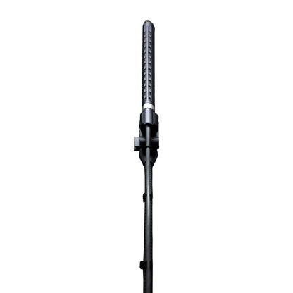 C747 V11 shotgun mic rear view with swivel joint and flexible gooseneck stem detail, AKG