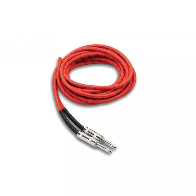 Hosa 3GT-18C3 GUITAR CABLE CLOTH RD GN 18FT