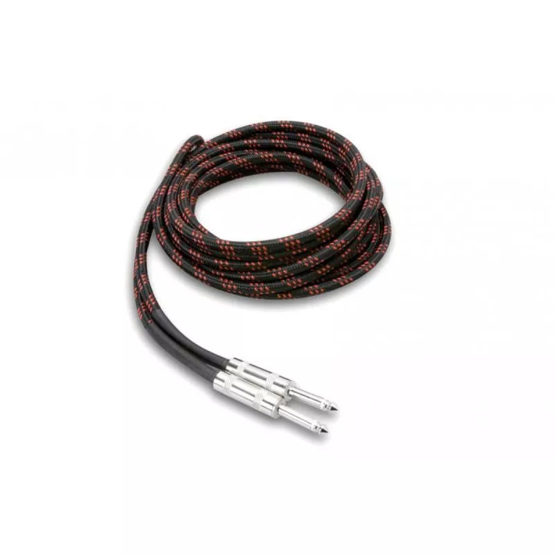 Hosa 3GT-18C5 GUITAR CABLE CLOTH BK RD 18FT