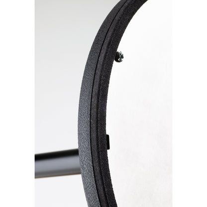 26125 round base edge close-up showing textured black finish, rubber ring and underside screw, K&M