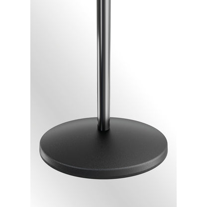 26200 Elegance One-Hand mic stand round black base detail with textured finish and stand tube, K&M