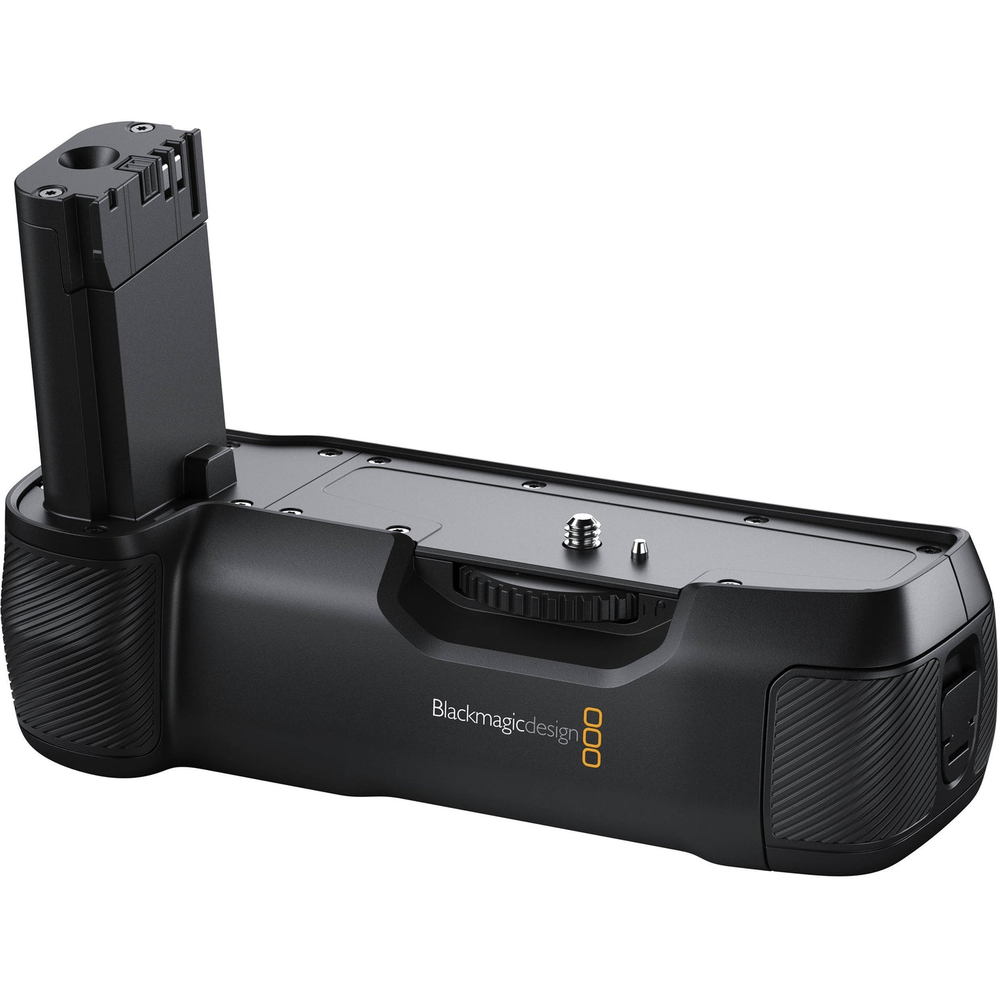 Blackmagic Design Pocket Camera Battery Grip with battery partially inserted and top mounting screw visible