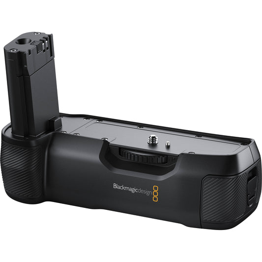 Blackmagic Design Pocket Camera Battery Grip with battery partially inserted and top mounting screw visible