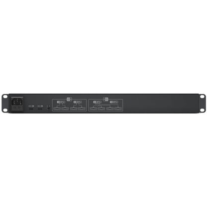 Blackmagic Design MultiDock 10G rear panel with IEC power inlet, USB-C ports, and switch