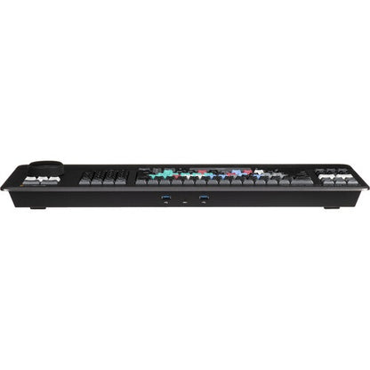 DaVinci Resolve Editor Keyboard rear panel showing USB ports along the back edge