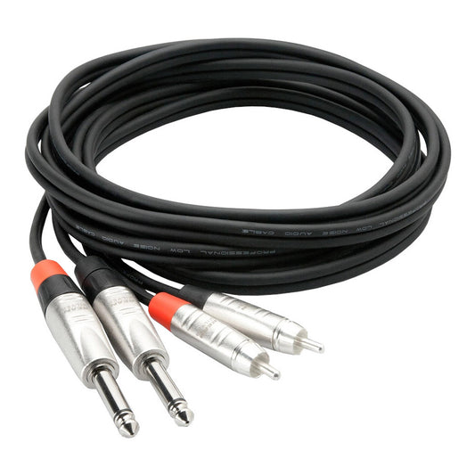 Hosa Pro Dual REAN 1/4 TS to RCA Stereo Interconnect Cable