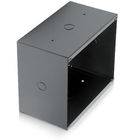 AtlasIED 193-8-6 economical steel speaker enclosure, angled view showing open back and knockouts