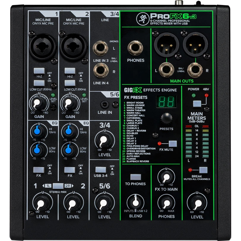 Mackie ProFX6v3 Effects Mixer with USB
