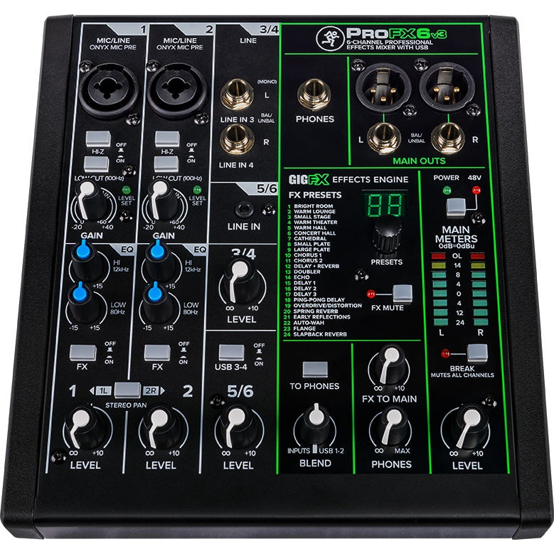 Mackie ProFX6v3 Effects Mixer with USB