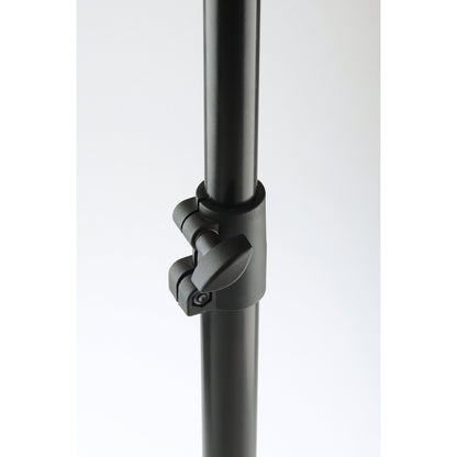 11940 orchestra music stand close-up of telescopic tube clamp with black wing-style locking knob for height adjustment, K&M