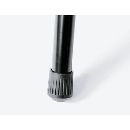21435 speaker stand leg end close-up showing ribbed black rubber foot cap for floor grip, K&M
