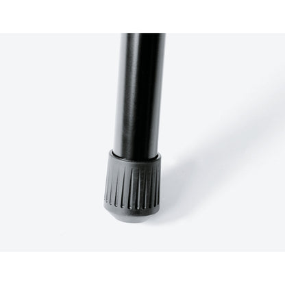 21436 speaker stand rubber foot close-up showing ribbed black non-slip leg cap on aluminum tube, K&M