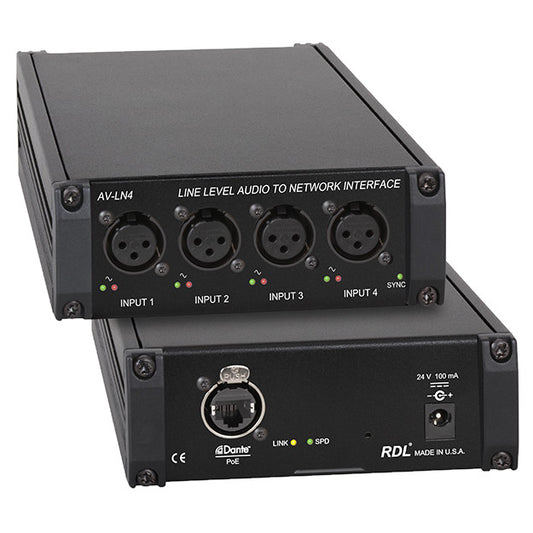 RDL AV-LN4 Dante Line Level Audio to Network Interface
