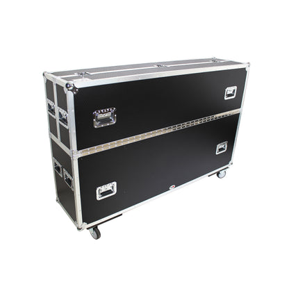 ProX Universal Dual Flat Panel Monitor Flight Case ATA Road Case | 70 in to 85 in