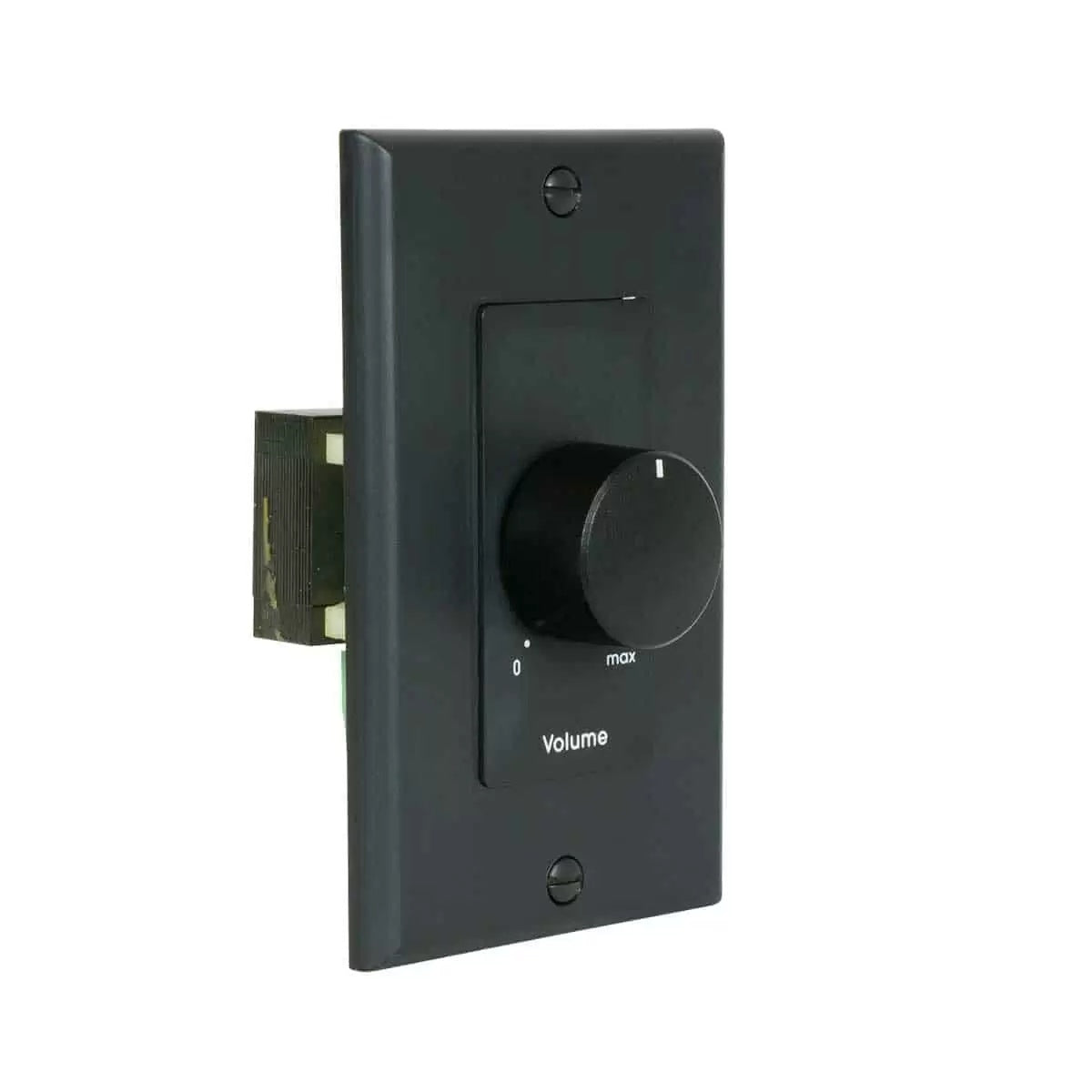 Lowell 100W Mono Volume Control With Decorator Wall Plate | With Bypass | Black